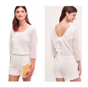 Anthropologie Lilka Usoa Romper White Eyelet